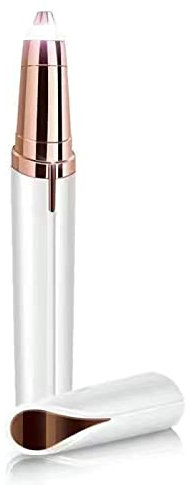 Épilateur Sourcil et Rasoir Électrique pour Femme - Tondeuse Visage pour l'Épilation des Lèvres et du Nez - Épilatoire Moustache (Blanc)