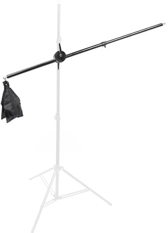 BOLLUMA Photography Extension Grip Arm Boom Arm with Double Grip Head and Sandbag, 79-140cm Aluminum Alloy Construction for Light Stand, Tripod, Microphone, Softbox, Lighting Equipment