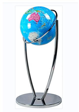 SZWH High-End-Stand-Weltkugel Antiker geografischer Globus mit silbernem Ständer 720 ° drehbarer großer Globus 19,6 Zoll