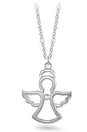 SAGA GIOIELLI® Damen-Halskette aus Edelstahl Schutzengel, MEDIUM, Edelstahl, Kein Edelstein