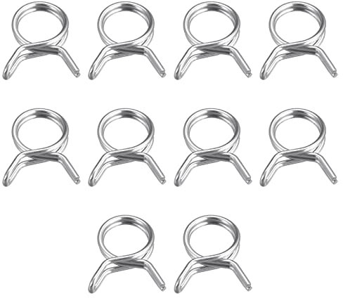 sourcing map Fascette stringitubo a molla a doppio filo, 20 pezzi in acciaio inox 304, diametro interno 9 mm, adatto per tubi da 9,7 mm-10,5 mm OD tubo carburante tubo in silicone clip a molla
