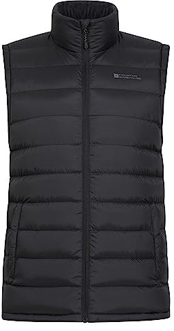 Mountain Warehouse Seasons Mens Padded Gilet - Water Resistant Gilet, Body Warmer, Lightweight Jacket, Easy to Store Coat - For Spring Summer Travelling, Walking Black 4XL