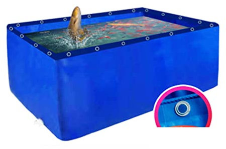 Piscinas Desmontables, Lona Impermeable Polivalente Bolsa De Plástico Anillo De Cuerda Plegado De Lona Estanque De Peces for Piscinas Almacenamiento De Agua Sin Soporte ( Color : Azul , Tamaño : 3X5X1
