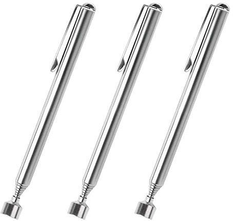 Ksvaye 3 Stück Magnetstab Teleskop Magnet Teleskopmagnet Magnetheber Ausziehbar Stabmagnet Magnetische Teleskopstab bis zu 64CM für Schrauben Mutter Schlüssel Metallteile