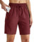 MASKERT Wanderhose Damen Kurz Outdoor Sports Shorts 7'' Laufshort Stretch Sporthose Laufhosen Sommer Kurze Cargohose Wandershorts mit Taschen, Rubinwein M