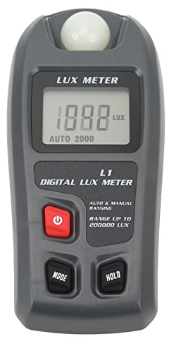 Digitales Beleuchtungsstärke-Belichtungsmessgerät mit LCD-Display, 0~200.000 Lux-Messbereich, Lux/FC-Einheitenauswahl für Haushalte, Landwirtschaft, Lager, Bauernhöfe, Bühnen