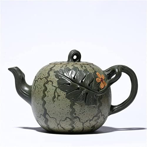 GRAWIT Watermelon Shaped Teapot Ceramic Teapot Tea Set Single Item Teapot Jewelry Kettle Tea Set (Color : A, Size Made in China