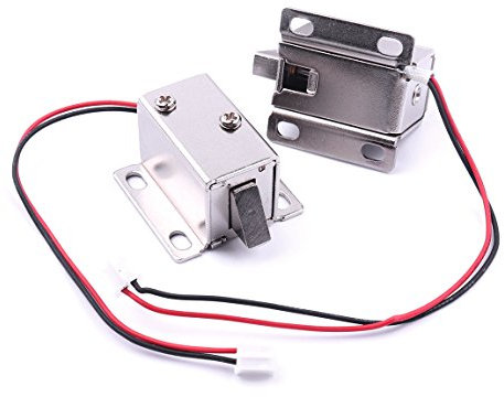 ATOPLEE Elektromagnetisches Magnetschloss, 2 Stück, DC 12 V, 0,83 A, für Tür, Schublade, mit Zunge nach unten, schlankes Design, Montage Magnetschloss für Schranktür, Schublade, 41,3 x 54 x 30 mm