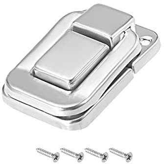 METALLIXITY Kipphebel Verschluss (38mm x 25mm) Eisen Haspelschlösser - für Schränke Boxen Koffer Silberton