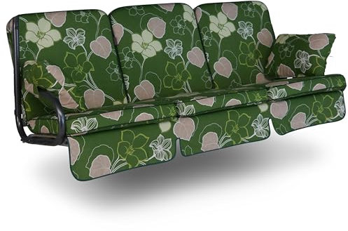 Angerer Freizeitmöbel GmbH Hollywoodschaukel Auflage Comfort - passend für viele 3-Sitzer Hollywoodschaukeln - Schaukelauflage Made in Germany (Rot-Orange-Grün gestreift)