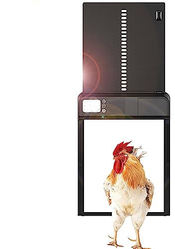 Breadom Automatic Chicken Coop Door, Timer Switch Chicken Coop Door LCD Screen Waterproof Automatic Hen House Door Opener