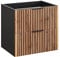 Lomadox Waschtischunterschrank 60 cm Waschbeckenunterschrank Unterschrank Badzimmerschrank 2 Schubladen anthrazit mit Eiche Nb. Schwarze Rillen 60x57x46 cm