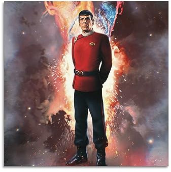 Captain Spock Poster, dekoratives Gemälde, Leinwand-Wandposter und Kunstdruck, modernes Familienschlafzimmer-Dekor-Poster, 40 x 40 cm