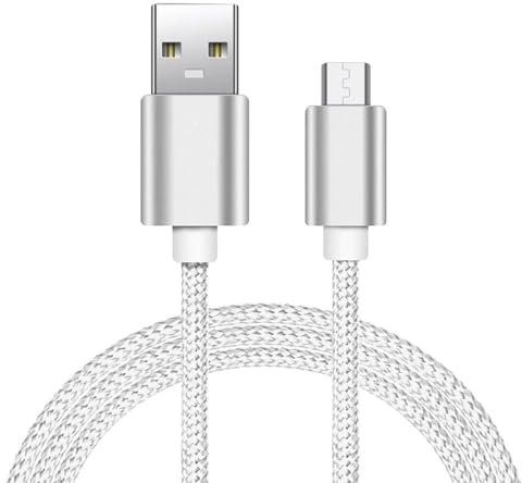 MOBISTAR Micro USB Cable 1M, Android USB to Micro 2.4 Cable Nylon Braided Tangle-Free Micro Charging Cable For Samsung S7/S6/S5, Motorola, Nokia, Sony, PS4 (1M, Silver)