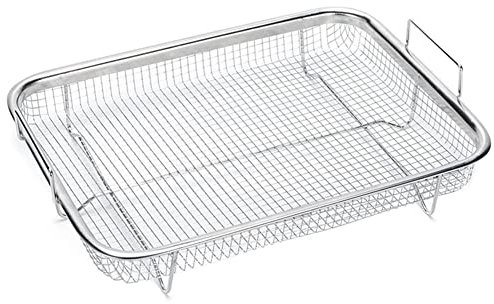 Speesy Cesta para horno de acero inoxidable para freidora, cesta de rejilla para freír sin lágrima
