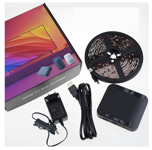 Hdmi Port Fancy Sync Boxes Led Lights,tv Lights That Sync With Tv, Led TV Backlight, TV LED Strip Light For 75-85 Inch TV, PC, TV Backlight Sync To Screen& Music, APP Intelligent Control ( Size : 55-6