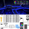 Auto LED Innenbeleuchtung,6M/ 6 in 1 RGB Auto Innenraumbeleuchtung,12V Led Atmosphäre Licht Autos,App+Fernbedienung Control steuerbare Innenbeleuchtung Laser,Mehrfarbige Ambientebeleuchtung
