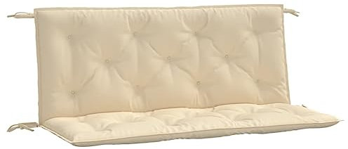vidaXL Gartenbank Auflagen 2 STK., Gartenbank Auflage mit Hohlfasern, Sitzkissen mit Schnüren für Außen Innen, Bankauflage Bankkissen Sitzkissen Bankpolster, Beige Oxford-Gewebe