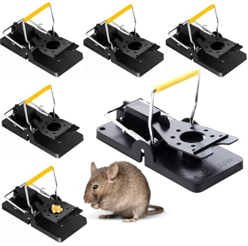 6 Pack Reusable Mouse Traps - Instant Kill Mice Traps for Indoor & Outdoor Use, Highly Sensitive Rodent Control, Quick & Effective Mouse Catcher