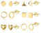 Gold Ohrringe Ohrstecker Set für Damen, Kleine Geometrische Ohrstecker Set 6 Paar Hypoallergen Mini Herz Ohrringe Dreieck Quadrat Hohl Ohrsteck Statement Ohrsteck Mehreren Piercings