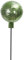 Posiwio dekorativer ausgefallener Gartenstecker mit geprägter Rosenkugel Glaskugel in Cracklee-Optik Silber rosa hellgrün und 2 möglichen Größen (hellgrün, groß)