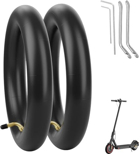 OUXI Satz von 2 Stück 8.5 zoll scooter Schlauch Innenreifen für Xiaomi M365 Roller,8 1/2x2 Butylkautschuk Hitzebeständigkeit und dicker Innenschlauch für Xiaomi M365 Elektroroller(gebogene Luftdüse)