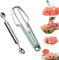 Juego de 4 cortadores de sandía, cortador de melón de acero inoxidable, cortador de sandía con tenedor, cortador de frutas y cortador de melón, práctico accesorio de cocina