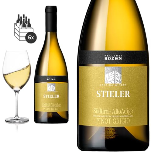 6er Karton 2023 Stieler PINOT GRIGIO Südtirol von Kellerei Bozen/Gries - Weißwein