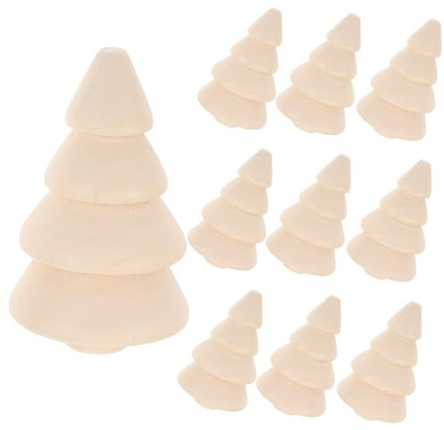 KONTONTY Alberi Di Natale in Legno Naturale Alberi Di Natale Artigianali in Legno Grezzo Decorazioni Natalizie Fai Da Te Vuoti Per Disegno Motivi