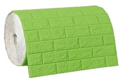 1/5/10m/Roll Retro 3D Wall Sticker Imitation Brick Plane Wall Sticker Furniture Stickers Wallpaper for Wall Living Room Kitchen-green-70CMX1meters