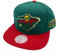 Mitchell & Ness Minnesota Wild NHL 2-farbige Snapback-Mütze mit seitlichem Aufnäher, grün/rot, Grün/Rot, Einheitsgröße