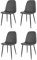 KEKOHOME Juego de 4 sillas de Comedor Nuvola con Patas de Acero Negro Mate, Polipiel Gris Oscuro