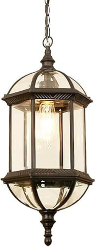 Outdoor Chandelier Vintage Bronze Waterproof Exterior Pendant Light - Large Ceiling Mount Front Door Farmhouse Black Hanging Lantern for Gazebo Garden Balcony Outside