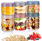 6 Pièces Overnight Oats Jar, 300ml 480ml Bocaux en Verre avec Couvercle à Vis, Réutilisables Mason Jar pour Meal Prep Confiture Yaourt Salade Préparation des Repas