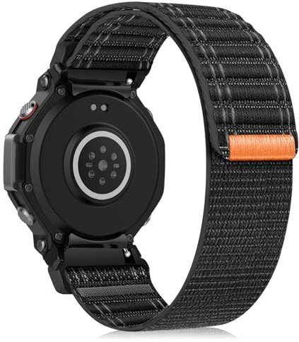 RosMank Correa de Nailon para Amazfit T-Rex 3, Correa de Reemplazo Ondulada para Amazfit T-Rex 3, Negro