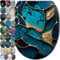Sanilo Soft Close Toilet Seat with Quick Release, Toilet Lid Detachable at The Press of a Button, Easy Installation from Above (Marble Cobalt)