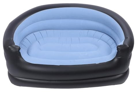 Oreilet Aufblasbarer Sessel mit PVC und Samt, Aufblasbare Couch zum Entspannen mit bequemen und geräumigen, Wasserdicht Leichtes Luftmatratze für Outdoor-Abenteuer (Blue)