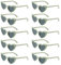 Herz Sonnenbrille Partybrille Set Herzform Brille JGA Brillen Herzbrille 90er Jahre Hippie Herzförmige Brille Herzchen Brille für Party Hochzeit Karneval Halloween 10 Stück (Grün)
