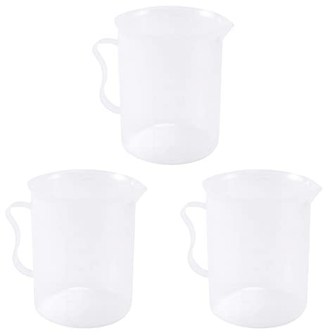 UrbanNest 3X Measuring Jug 250ML Graduated Beaker Clear White Plastic Cup