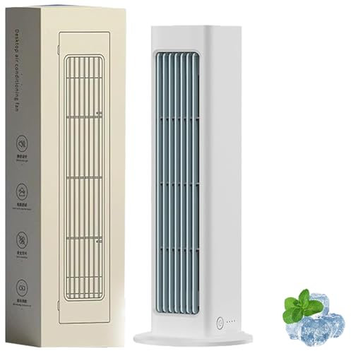 Breezamax AC, Breeze Max Air Cooler, BreezeMax Portable Air Conditioners, Beat the Scorching Heat & Humidity — Instantly, Small and Compact Ultra Quiet Energy Efficient (white-Plugged in)