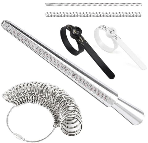 6 Pcs Ring Sizer UK Mandrel Measurement Tool, Rings Size Gauge Set, Aluminum Ring Mandrel Dual Size Measuring, Measure Fingers Jewlery Sizing Tools for Women Men, Sizes A-Z