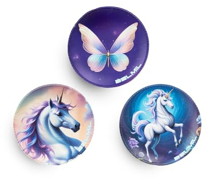 Belmil Patches mit Klettverschluss Set 3-teilig- kompatibel mit Schulranzen Comfy/Smarty (Purple Fairytale)