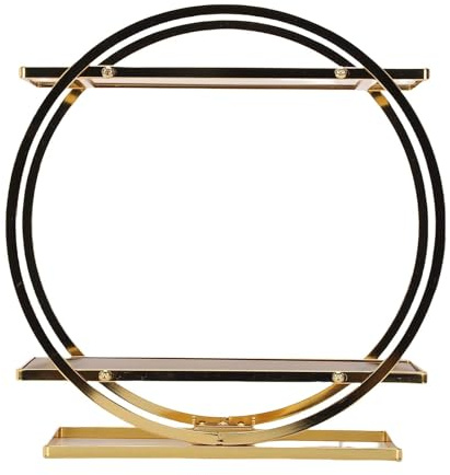 TIKATARER Parfüm-Organizer für die Kommode, 2-stöckiger Make-up-Organizer aus Goldenem Acryl mit Abgerundeten Kanten, Badezimmer-Theken-Organizer für Schlafzimmer, Kommode, Kosmetika und Pinsel