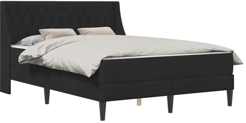 vidaXL Bettgestell mit Matratze mit Matratze Schwarz 180 x 200 cm Samt