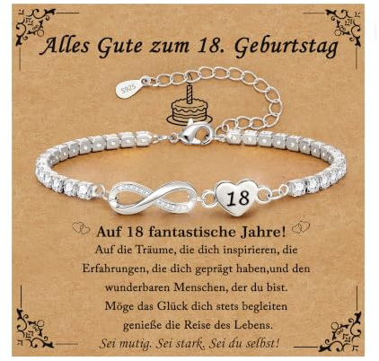 Esrael 16/18/21/30/40/50/60 Geburtstag Frauen Armband,Gold/Silber Tennisarmband