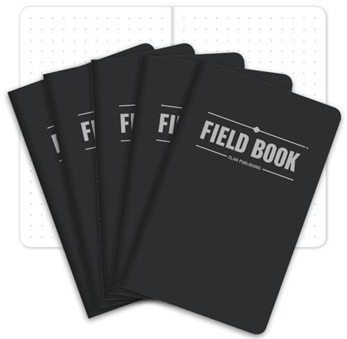 Elan Publishing Company Field Notebook – 8,9 x 14 cm – Graph Memo Buch, 5 Stück Gepunktet