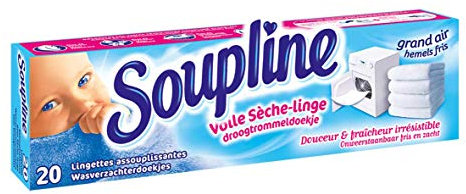 Lingettes adoucissantes Soupline Grand Air sèche-linge, 4 x 20 feuilles