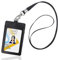 Arae Porta Badge da Collo, Porta Carte di Credito in Pelle PU da Uomo, 1 Finestra Trasparente per ID Ufficio/Scuola e 1 Slot per Tessera per Metro/Carta di Accesso