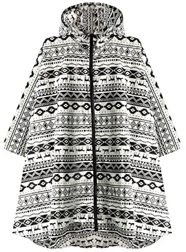 ANYOO Wasserdicht Radfahren Regen Poncho Portable Leichte Regenjacke Mit Kapuze Fahrrad Fahrrad Compact Regen Cape Wiederverwendbare Unisex für Backpacking Camping Outdoors,Tiere,Einheitsgröße