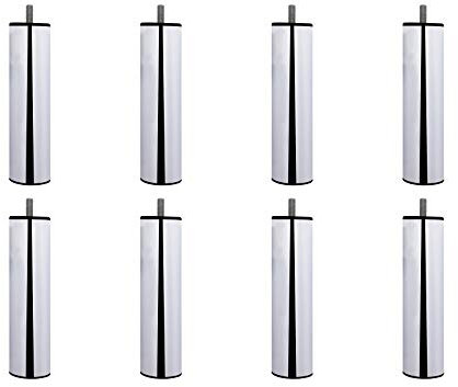 MEGALUXFRANCE 8 Pieds de Lit, Sommier Tapissier en Métal Chromé 20 Cm, Vis Fileté M8